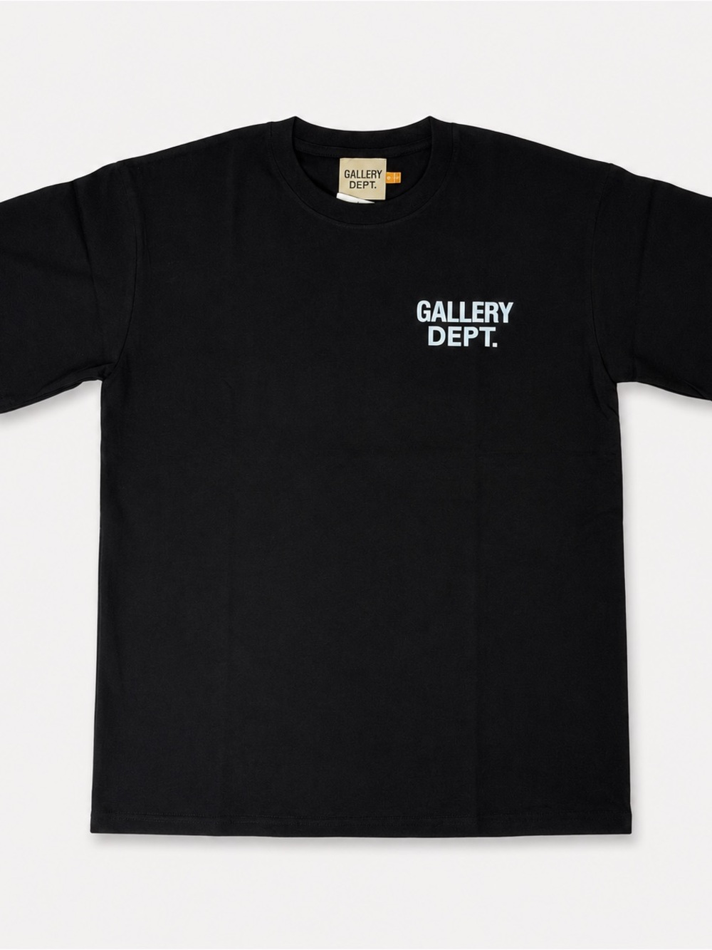Gallery Dept Black Short Sleeve Tee with White Chest Logo